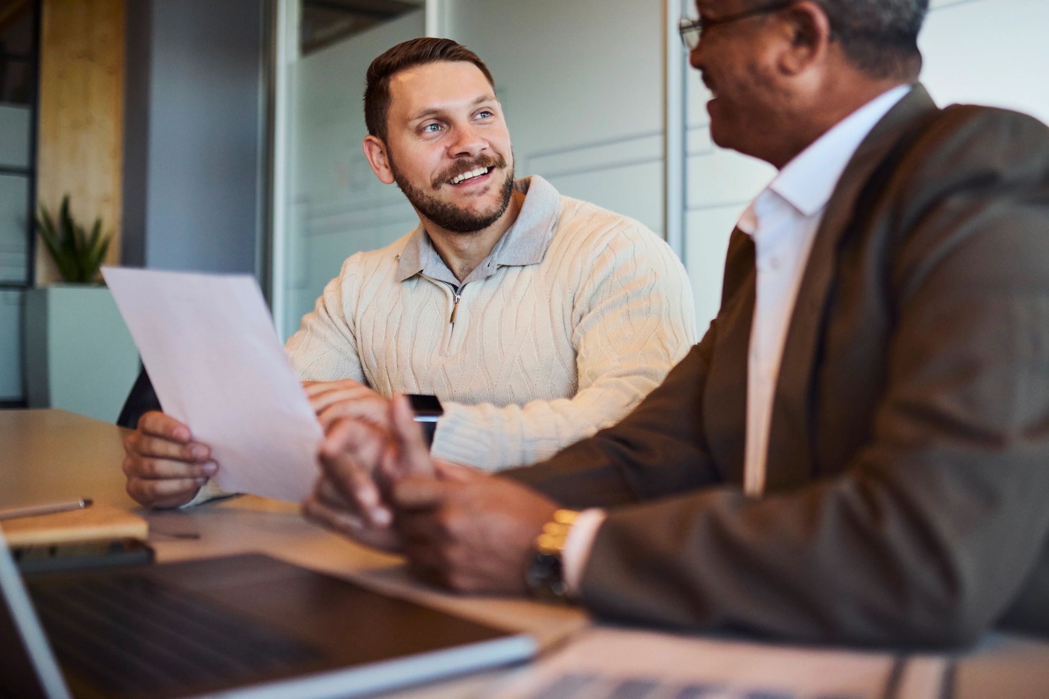 Professional consultation over financial documents